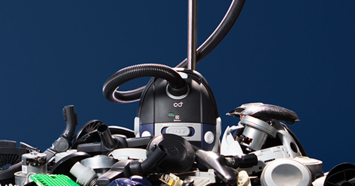 A vacuum cleaner made of 100 recycled and reused materials Plastics