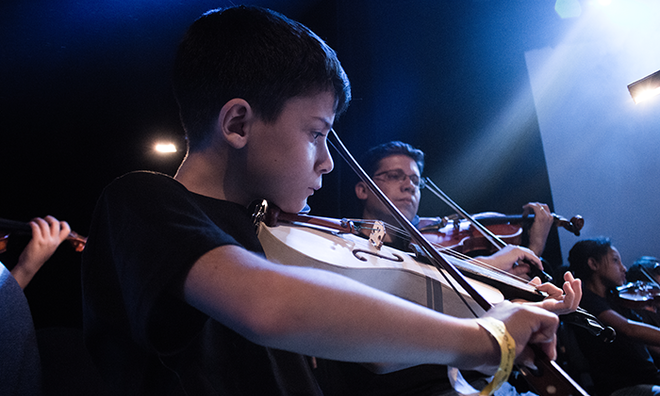 PVC pipes turned into violins